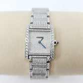 CARTIER Française 풀 다이아몬드 파베 시계